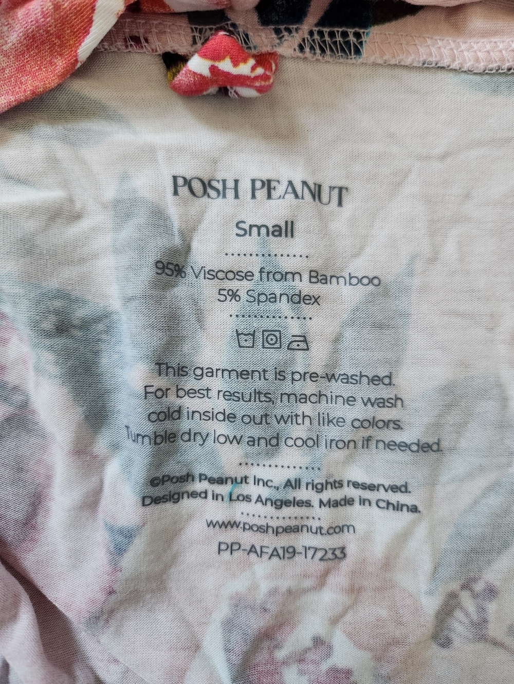 Posh Peanut Dusk Rose Floral Print Bamboo Robe Size Small No Belt - Picture 5 of 6